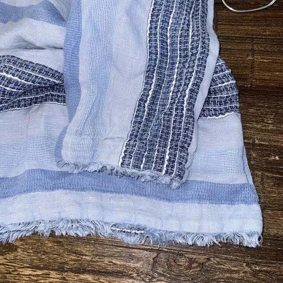 Anthropologie Cloth & Stone Striped Button Down Blouse Light Blue XS - Picture 8 of 11